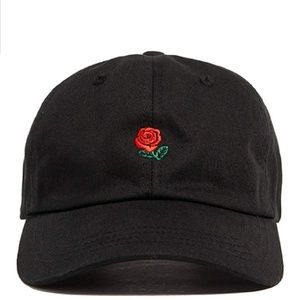 Red Rose Embroidered Dad Hat